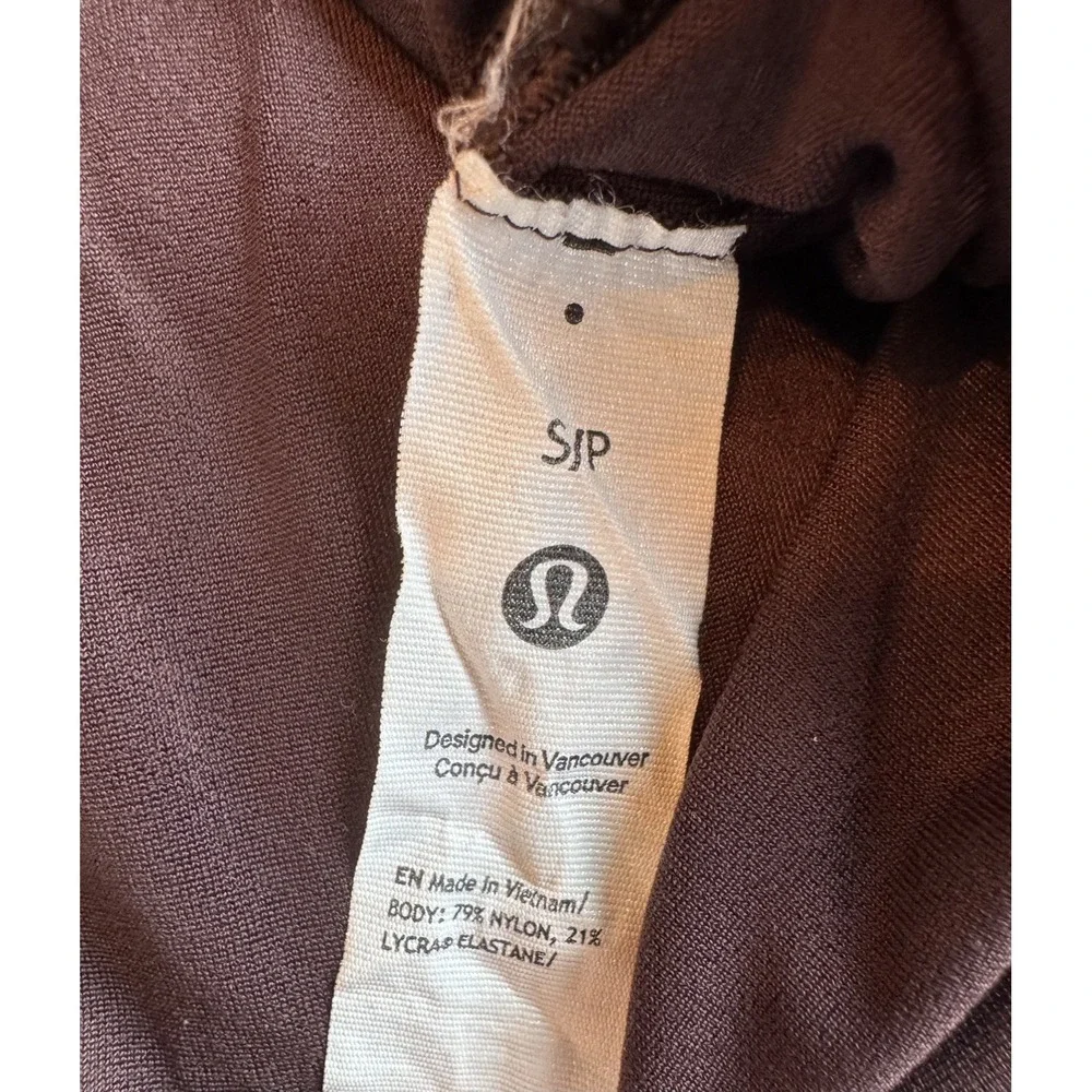 Lululemon Wundermost Ultra Soft Nulu Square Neck Long Sleeve Bodysuit Brown SP